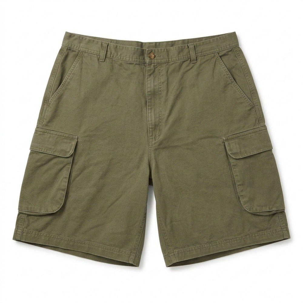 Consensus Sportswear‎ Cargo Shorts Men 38 Green 100% Cotton Casual Twill Hiking